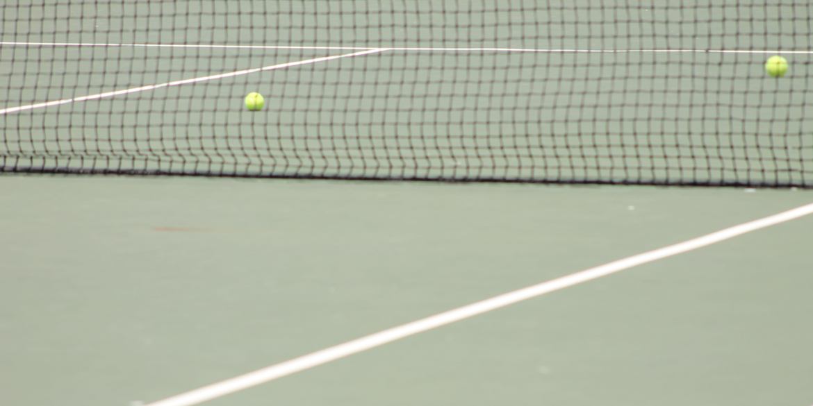 Tennis balls on a court